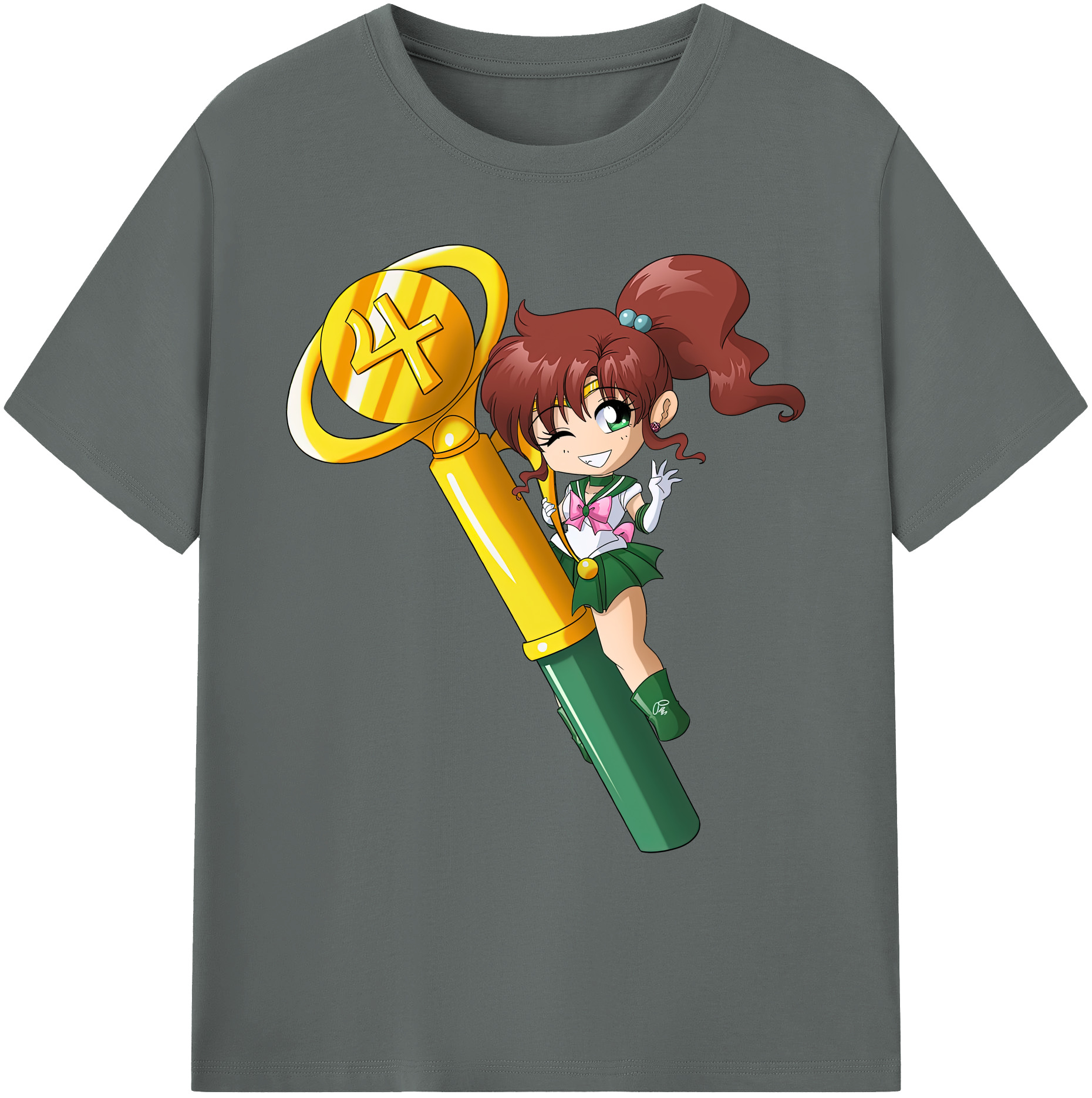 （画像用） 美少女戦士セーラームーン 木野 まこと きの まこと Sailor Moon Kino Makoto （セーラージュピター；Sailor Jupiter） 綿100％ メンズ半袖Tシャツ｜肌触りやわらか＆通気性